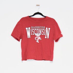 American Eagle Tailgate Collection Red Wisconsin Crop Top